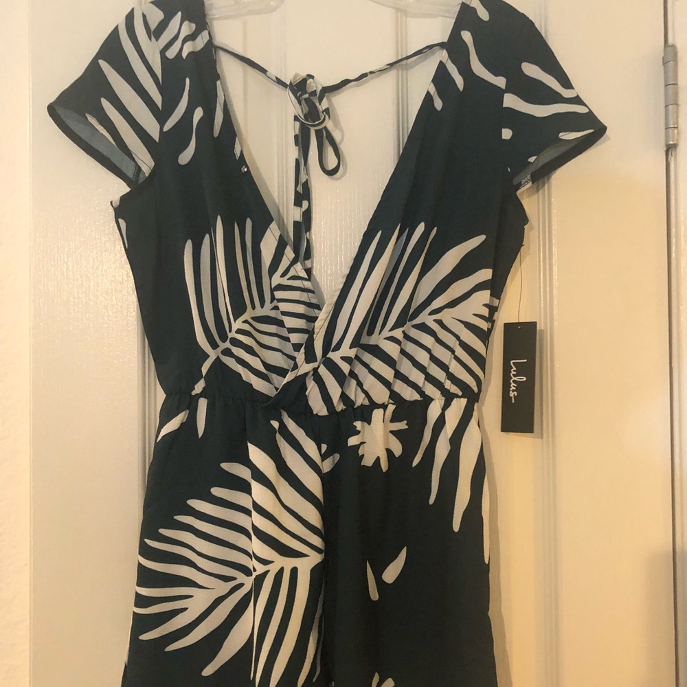Green tropical romper